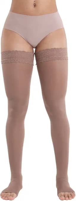 Meia 7/8 Média Compressão com Silicone sem Ponteira, Mel, Médio, Kendall