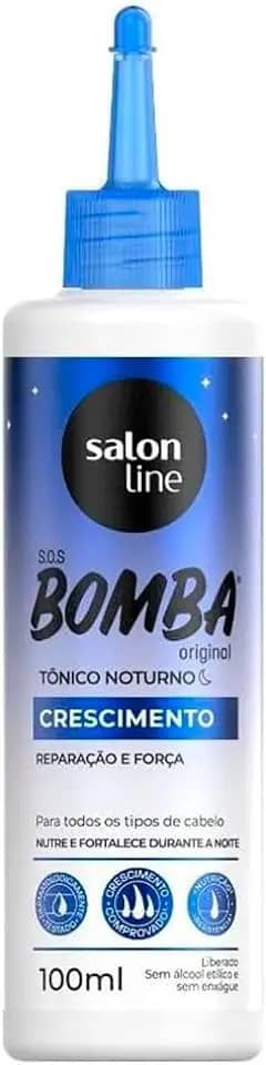 Salon Line, Tônico Capilar Noturno, SOS Bomba, Antiqueda, Combate a Queda, Vegano - Todos os Tipos de Cabelos, 100 ml