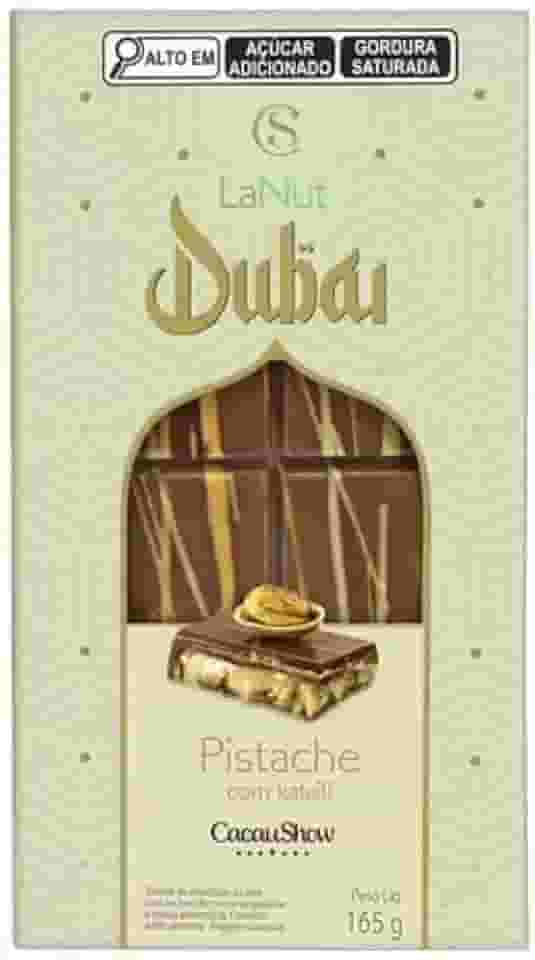 Barra Tablete Lanut Pistache Dubai Kataifi 165g Cacau Show