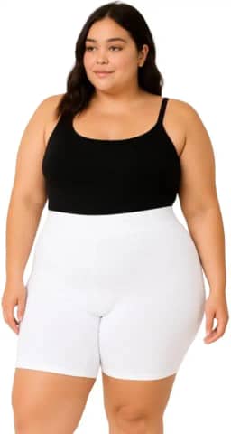 Bermuda Anágua Plus Size Cós Alto Short Segunda Pele Feminino Cintura Alta Não Marca Anti Atrito Nas Coxas