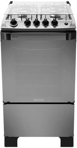 Fogão 4 Bocas a Gás Itatiaia New Dream Acendimento Automático Prata Espelhado/Preto Bivolt