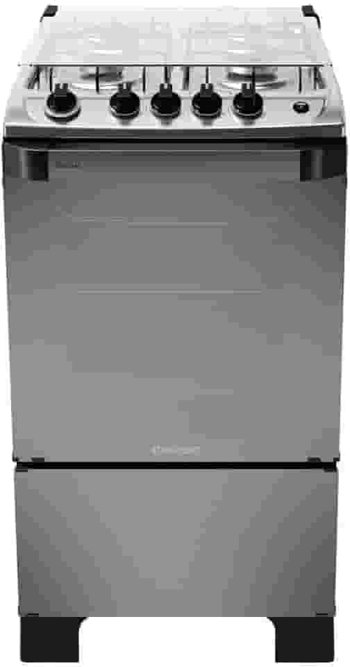 Fogão 4 Bocas a Gás Itatiaia New Dream Acendimento Automático Prata Espelhado/Preto Bivolt