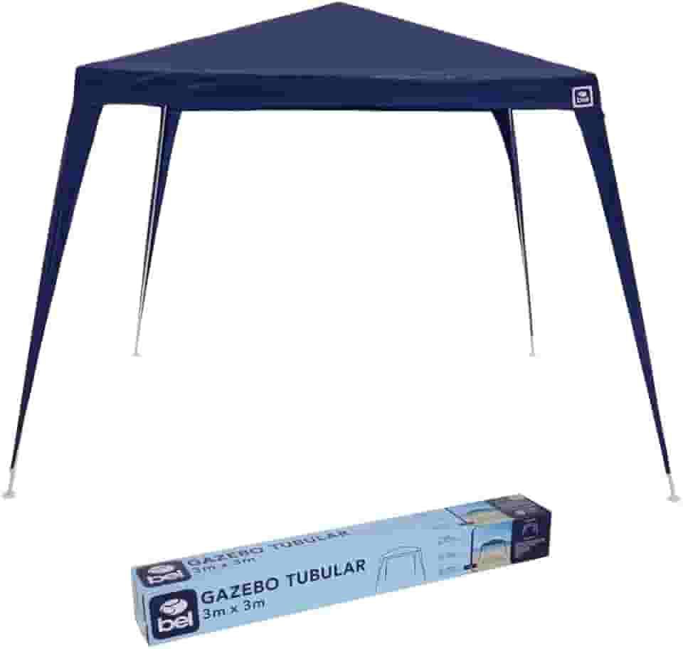 Tenda Barraca Bel 3x3m Tubolar Facil De Montar Azul Para Praia Camping e Piscina