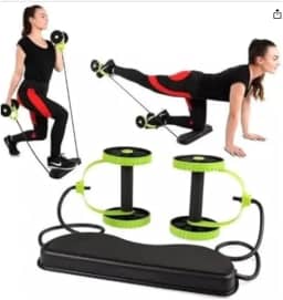 Aparelho de Exercícios para Emagrecer e Malhar em Casa, 44 Exercícios, 6 Níveis, Verde com Preto, 41x5x5cm