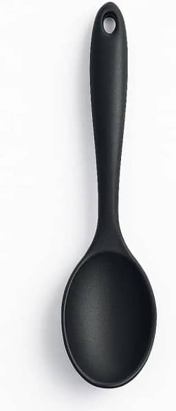 Colher de Silicone Premium, 27 x 6 cm, Resistente ao Calor, Não Risca Panelas, para Cozinha (Preto)