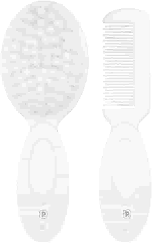 Pimpolho Kit Escova e Pente para Bebê Branco