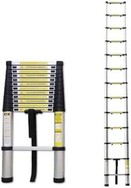 TelescóPica DobráVel Multifuncional De AlumíNio(Prata c/Amarelo)