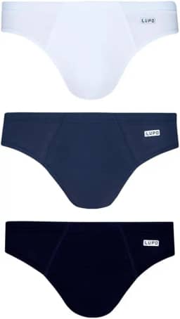 Kit 3 Cuecas Slip, Lupo, Masculino
