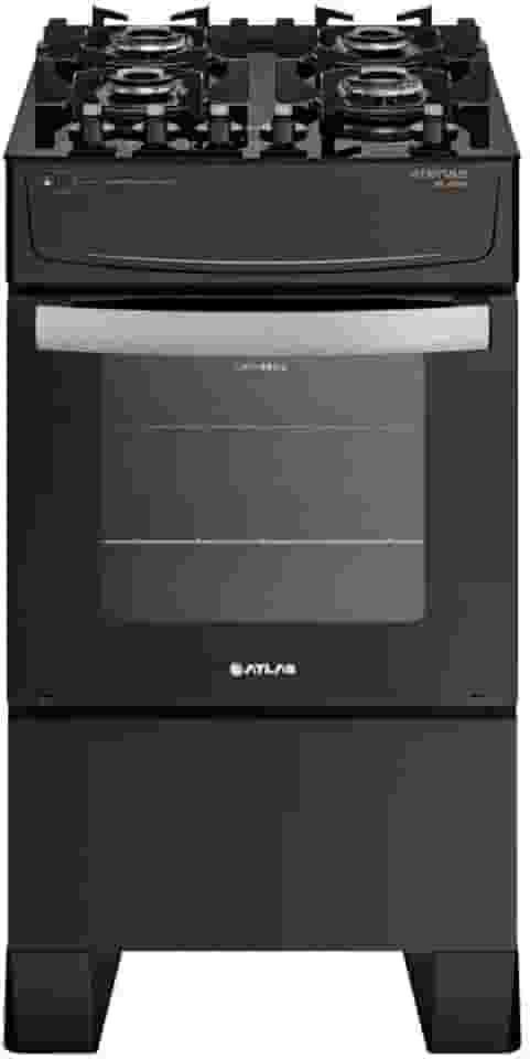Fogão Atlas 4 Bocas preto Atenas Glass com Acendimento automático - Bivolt