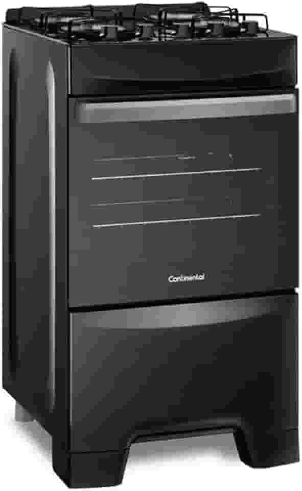 Fogão 4 Bocas Mesa de Vidro Preto Continental FC4GP