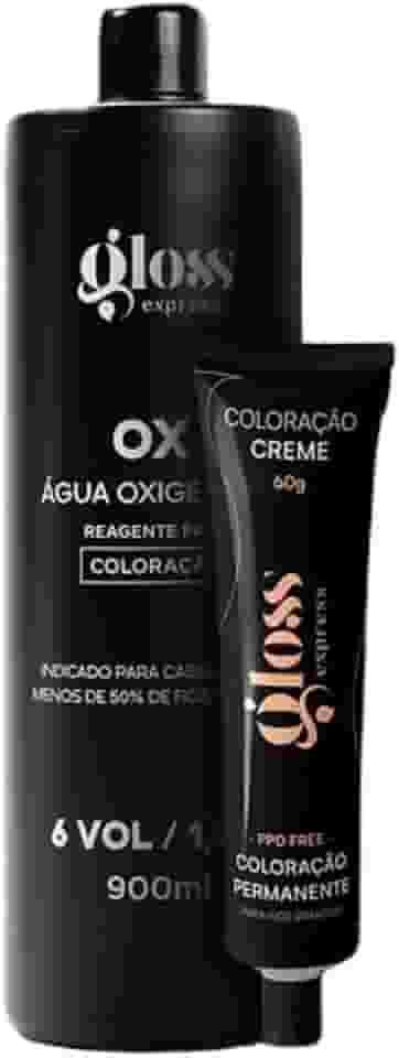 KIT COLORAÇÃO + OX para coloração de fios brancos 6 vol /1,9%