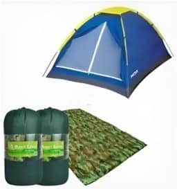Kit Barraca De Camping 4 Pessoas + 2 Colchonete Casal