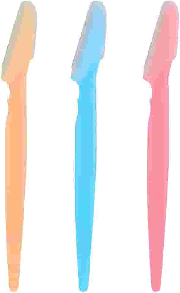 Kit 3 Navalhas de Sobrancelha e Aparador Facial Lâmina Para Depilar Rosto, Buço e Sobrancelhas Navalha Aparadora de pelo