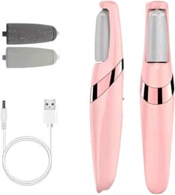 Top Lixa de Pé Elétrica Recarregável Removedor de Calos com 2 Velocidades, Lanterna LED, Lixa Extra, Design Ergonômico Portátil Spa dos Pés Raspador Elétrico USB Rosa Para Pés Suaves e Macios
