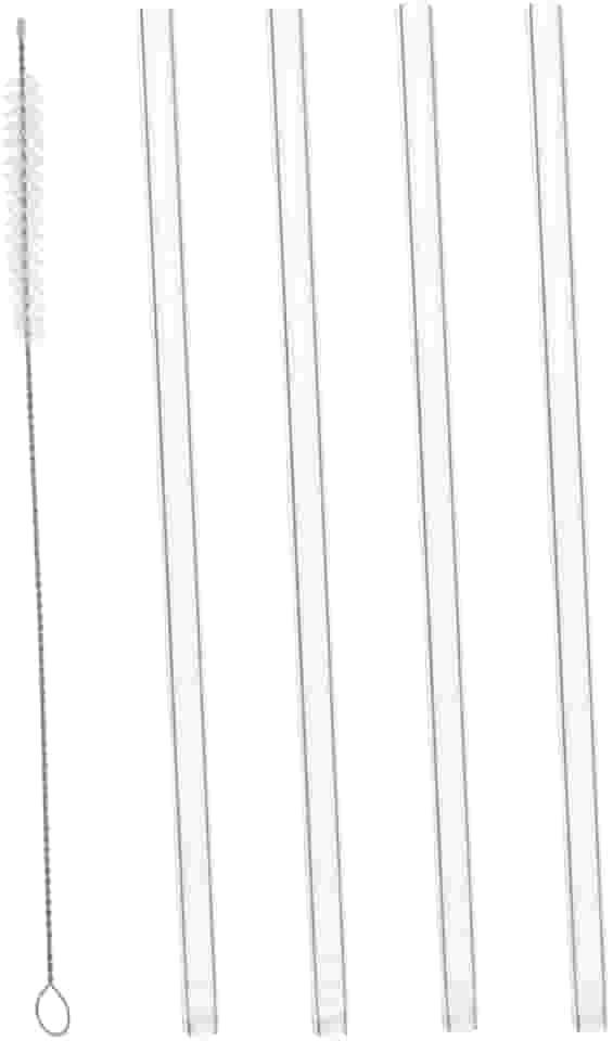 LYOR - Conjunto 4 Canudos de Vidro Reutilizáveis com Escova para Limpeza 20cm