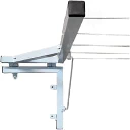 Varal Retrátil de Parede 30x30cm, 5 Cordas, Compacto e Resistente - Branco