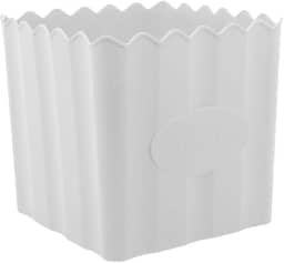 LYOR - Balde de Pipoca de Bambu e PP Branco 16cm x 16cm