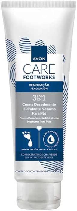 Avon – Creme Desodorante para Pés Footworks Care Noturno 3 em 1 80g