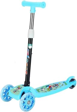 Patinete Infantil Para Menino Azul com 3 Rodas Led