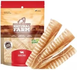 Osso Petisco Traqueia com 3Unidades 6'' para Cães Natural Farm