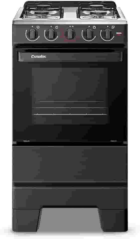 Fogão a Gás Mesa Inox e Forno 50L Limpa Fácil Esmaltec IDEAL POP F4ISP Cor Preto 4 bocas