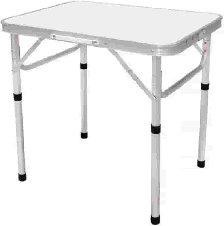 Mesa Dobrável Portátil para Camping e Praia, 60x45cm, Branca, Compacta Tipo Maleta
