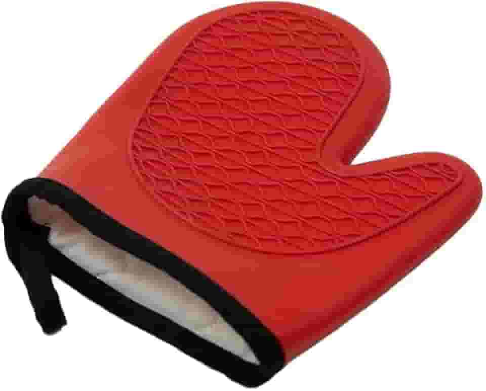 Luva Térmica de Cozinha Para Proteger Suas Mãos Material Silicone e Algodão Interno, Segurança e Conforto, Cores Vermelha, Cinza ou Preta - Conforme Estoque De Cores - Linha Premium - MBB Shop Mix