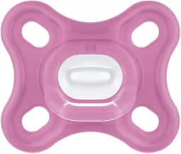 MAM Baby 1 Chupeta Comfort 100% Silicone para Crianças 0-2 Meses, Com Caixa Esterilizadora, Rosa