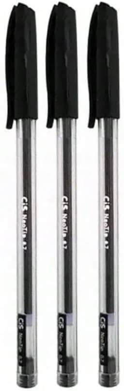 Kit com 3 de Canetas Esferográfica Scrit Ponta Agulha 0.7mm Cis (Preto)