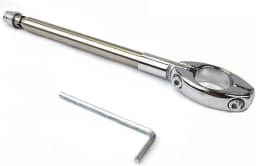 Antena Corta Linha Pipa Aparador Inox Aluminio 7 Estágios Guidão 22/24MM Proteção pescoço motocilcista Prata