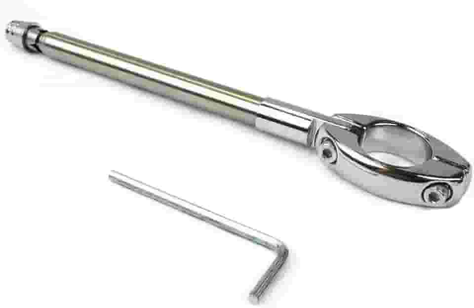 Antena Corta Linha Pipa Aparador Inox Aluminio 7 Estágios Guidão 22/24MM Proteção pescoço motocilcista Prata