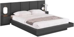 Cama Suspensa Casal Queen com Cabeceira e 2 Mesas de Cabeceira Cj075 200cm Grafite - Art In Móveis