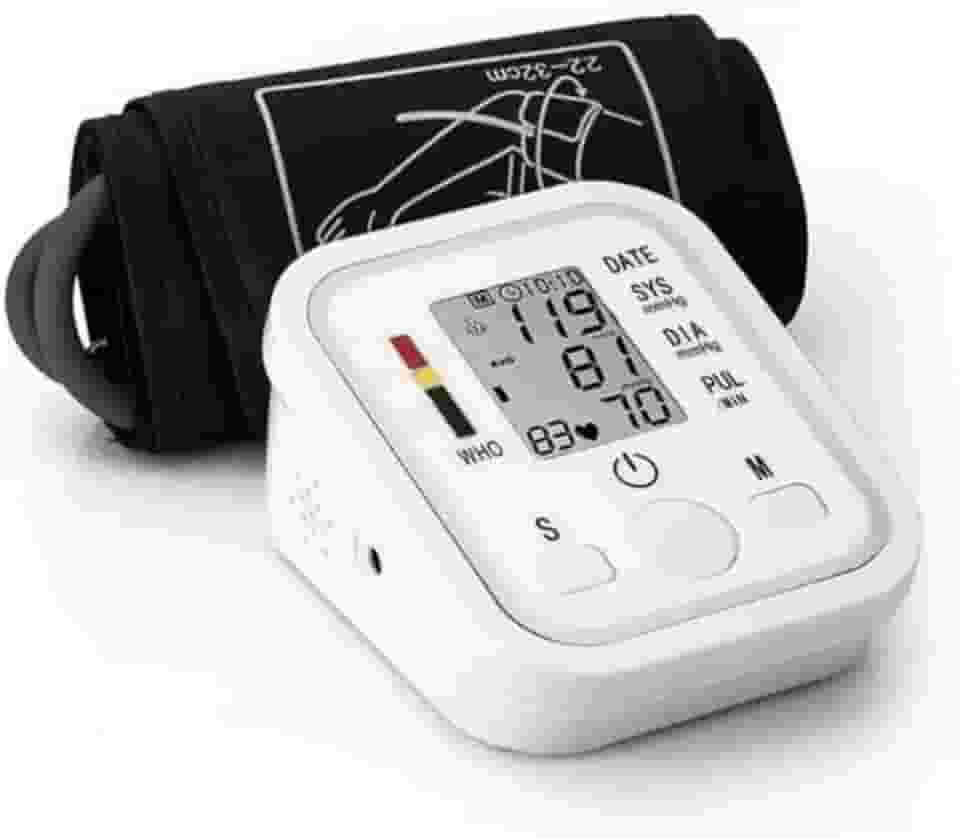 Medidor de Pressão Arterial Digital Automático de Braço Aparelho Portátil Detecta Hipertensão, Arritmia, e Batimentos Irregulares, Monitor Inteligente com Tela LCD Grande, Memória para Leituras