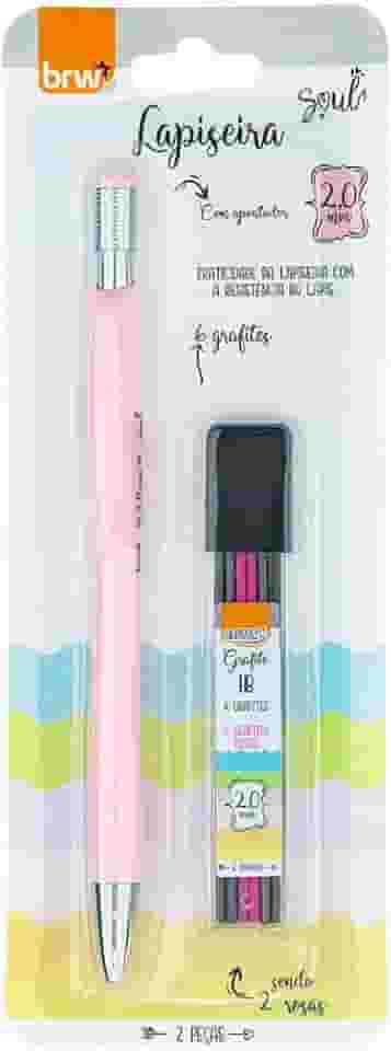 Lapiseira 2.0mm + Grafite 6 un. Linha Soul Cor Pastel Rosa - BRW