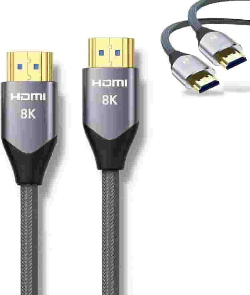 Cabo HDMI 2.1 8K 3M Ultra Rápido Full HD - 144Hz 48Gbps | HDR10 eARC VRR | Compatível com TV 4K PS5 Xbox Monitor Gamer Projetor PC | Conector Banhado a Ouro e Cabo Reforçado - Premium®