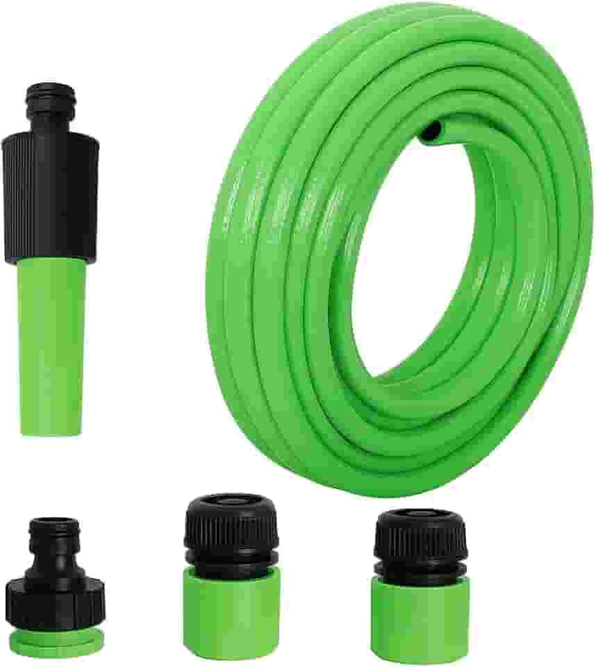 Mangueira de Jardim Flexível 20 Metros com Esguicho Regulável e 3 Engates Rápido - Kit Completo de Irrigação – Resistente, Elástica e à Prova de Vazamentos para Lavar Carros e Regar Plantas