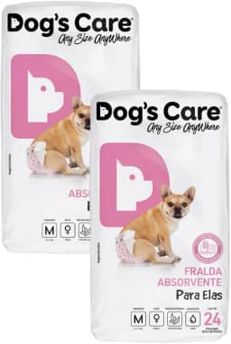 Kit de Fraldas Higiênicas para Cães Fêmea - Dog's Care - Tamanho M - 48 Unidades
