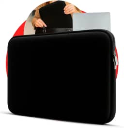 Capa Para Notebook 15.6 Polegadas Neoprene Preta Impermeável Com Zíper - Proteção Antirrisco Portátil Para Viagem Trabalho Dia a Dia (PRETO)