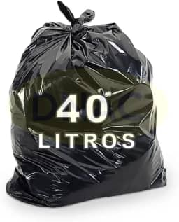 Saco De Lixo Preto 40L 43x53cm 3,5 Micras Para Coleta Seletiva Com 100 unidades - Dnac