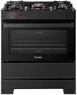 Fogão Esmaltec Ideal Top Glass 5 Bocas T5vap 5126 Acendimento Automático Preto Bivolt