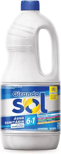 Girando Sol Água Sanitária Branca Classic 2L Alvejante Sanitário Com Cloro Ativo Branco Uma Aliada Indispensável Na Limpeza Pesada : Sua Casa Merece O Melhor Cuidado