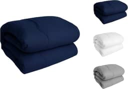 Edredom CASAL Algodao 400 FIOS Avulso Dupla face HOTEL POUSADA (AZUL MARINHO, SOLTEIRO)