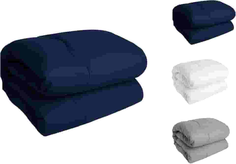 Edredom CASAL Algodao 400 FIOS Avulso Dupla face HOTEL POUSADA (AZUL MARINHO, SOLTEIRO)