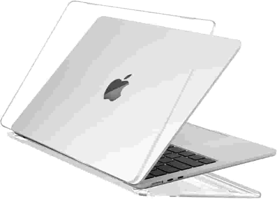 Capa de proteção para Macbook Air de 15 polegadas, modelos chip M4, M3 e M2, A3241, A3114 e A2941 (Transparente)
