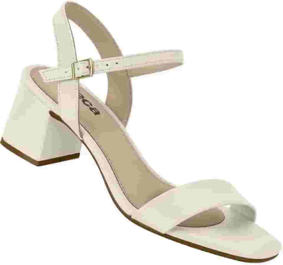 Sandalia Feminina Moleca Salto Bloco Tira Napa