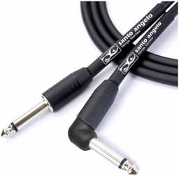 CABO DE GUITARRA NINJA L CABLE 0,20 MM CONECTOR P10/P10 90° 10FT 3,05 METRO PRETO - SANTO ANGELO