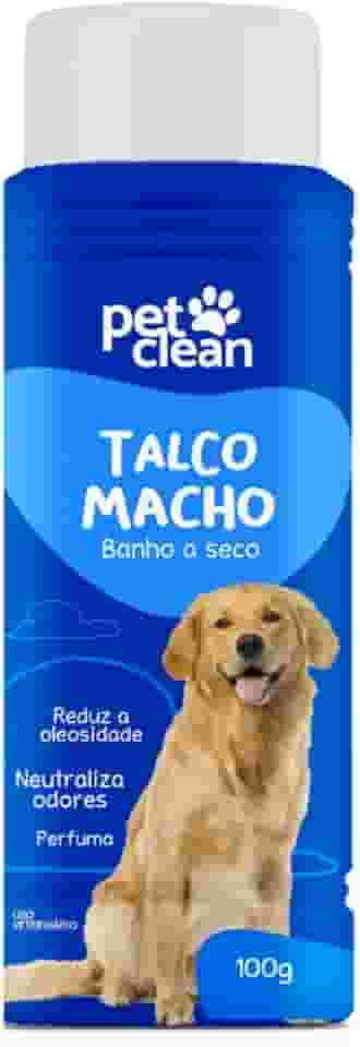Talco Banho a Seco para Cachorro Macho PetClean 100g Neutraliza Odor Perfuma