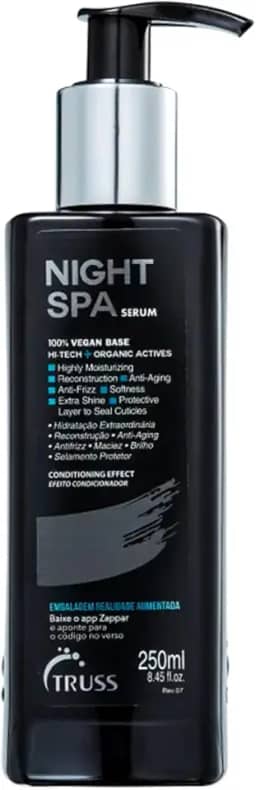 Truss Night Spa Sérum Capilar Noturno | Hidratação, Reconstrução, Anti-Frizz e Brilho Intenso | 250ml