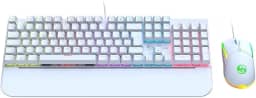 Kit Teclado Mouse Mecânico Abnt2 Gamer Led Rgb Iluminado Branco
