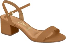 Sandália Feminina Salto Bloco Pelica Camel Vizzano 6291.900